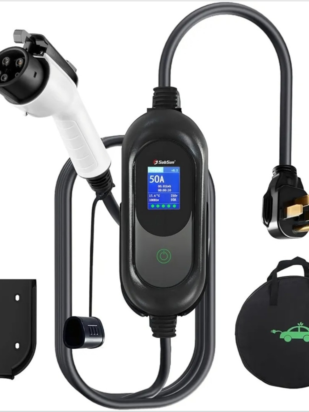 Level 2 EV Charger 50A 11KW J1772 NEMA 14-50 25FT Portable LCD
